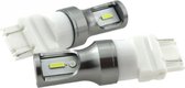 T25 3157 P27W set | autoverlichting LED 2 stuks | 2-SMD xenon wit 6000K - 839 Lumen | 12V DC - 9.6 Watt
