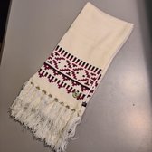 Esprit dames sjaal wit met leuke print en fleece tegenvoering