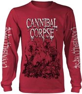 Cannibal Corpse Longsleeve shirt -L- Pile Of Skulls 2018 Rood