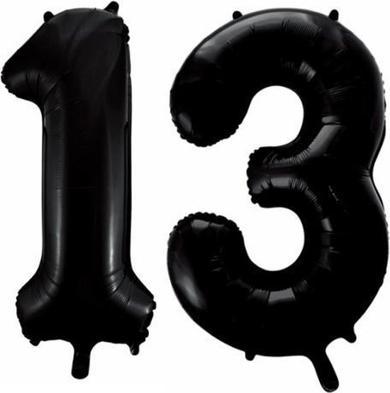 Folieballon 13 jaar zwart 41cm