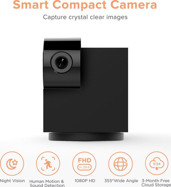 Laxihub P1 Indoor Beveiligingscamera - Zwart van Laxihub — afbeelding 4