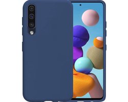 Hoesje - Geschikt voor Samsung Galaxy A50 - Sterk & Shockproof - Hoes Cover - Siliconen Case - Telefoonhoesjes - Donkerblauw