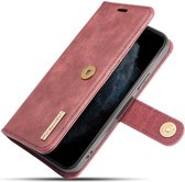 DG Ming iPhone 12 / 12 Pro Hoesje 2-in-1 Book Case en Back Cover Rood