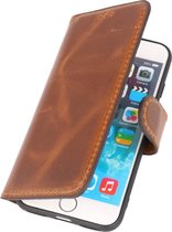 Wicked Narwal | MF Handmade Leer bookstyle / book case/ wallet case Hoesje voor iPhone 8 - iPhone 7/8 Bruin