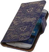 Wicked Narwal | Lace bookstyle / book case/ wallet case Hoes voor Samsung Galaxy Note 4 N910F Blauw