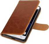 Wicked Narwal | Premium TPU PU Leder bookstyle / book case/ wallet case voor Samsung Galaxy J3 Pro Bruin