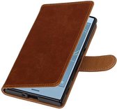 Wicked Narwal | Premium TPU PU Leder bookstyle / book case/ wallet case voor Sony Xperia  XZs Bruin