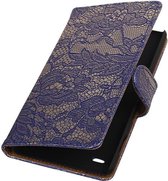 Wicked Narwal | Lace bookstyle / book case/ wallet case Hoes voor sony Xperia Z5 Compact Blauw