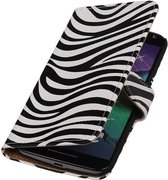 Wicked Narwal | Zebra bookstyle / book case/ wallet case Hoes voor Motorola Moto X Style Wit