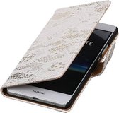 Wicked Narwal | Lace bookstyle / book case/ wallet case Hoes voor Huawei Huawei Ascend P9 Lite Wit