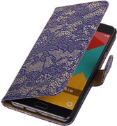 Wicked Narwal | Lace bookstyle / book case/ wallet case Hoes voor Samsung Galaxy A5 (2016) A510F Blauw