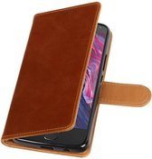 Wicked Narwal | Premium TPU PU Leder bookstyle / book case/ wallet case voor Motorola Moto X4 Bruin