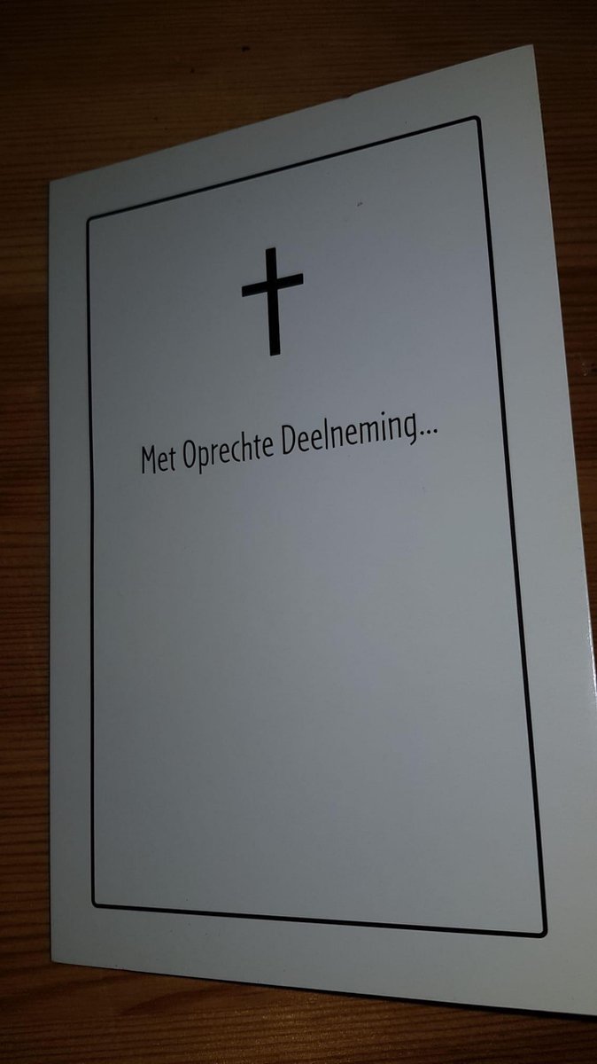 Condoleance kaart "Met Oprechte Deelneming † " 5 stuks