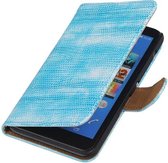 Wicked Narwal | Lizard bookstyle / book case/ wallet case Hoes voor sony Xperia E4 Turquoise