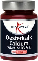 Bol.com Lucovitaal Oesterkalk Calcium Vitamine D3 & K Voedingssupplement - 100 tabletten aanbieding