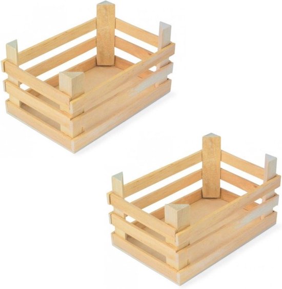 storting domein Onderwijs Set van 9x stuks kleine houten kisten/kistjes/kratjes 18 x 12 x 10 cm |  bol.com