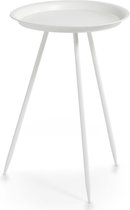 1x Metalen plantentafeltje wit 29 x 44 cm - Zeller - Woondecoratie/accessoires - Bijzettafels - Metalen bijzet tafeltjes
