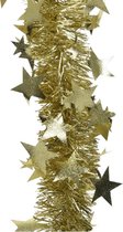 Kerstslinger sterren licht parel/champagne 10 x 270 cm - Guirlande folie lametta - Licht parel/champagne kerstboom versieringen