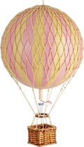 Authentic Models - Luchtballon Travels Light - Luchtballon decoratie - Kinderkamer decoratie - Roze - Ø 18cm