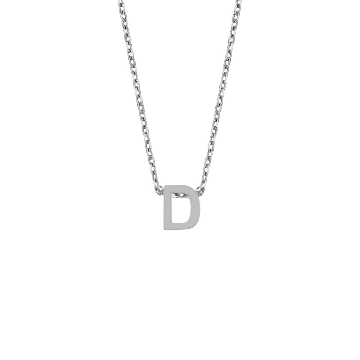 Cadeau voor haar New Bling 9NB 907D Zilveren Ketting Dames - letterhanger - D - Zilverkleurig