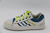 Track style- sneaker wit blauw lime accenten- wit gele veter- 3,5 maat 25
