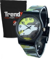 Stoer Kinderhorloge met Leger / Camouflage Print - Groen