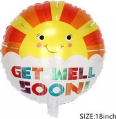 beterschap 'get well soon" folie ballon 43 cm zon