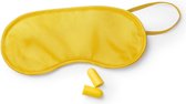 Slaapmasker geel met oordoppen - Verduisterend travel masker