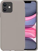 iPhone 11 Hoes Case Siliconen Hoesjes Hoesje Back Cover - Grijs