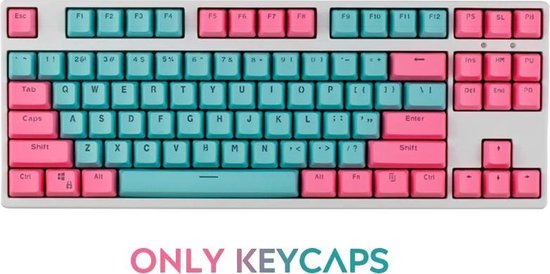 Keycaps – Blauwe Keycaps – Roze keycaps – Double Shot Keycaps – Pbt Keycaps – Double Shot keycaps – Toetsenbord Key Caps