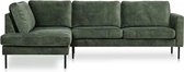 Loungebank Porta chaise longue links | velours Adore Hunter groen 156 | 1,95 x 2,47 mtr breed