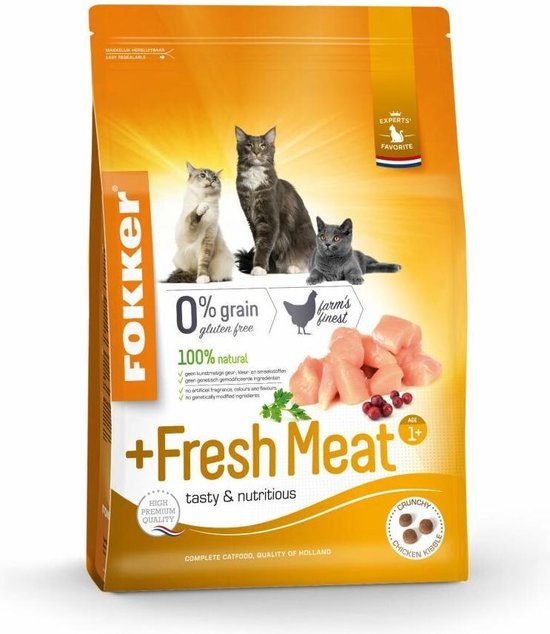 3x Fokker Fresh Meat Kattenvoer Verse Kip 2,5 kg