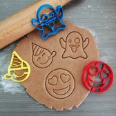 Koekjesvorm | 3-delige set | Emojis | Party - Love - Spook | Cookie cutter | Uitsteekvorm | Bakvorm | 8cm