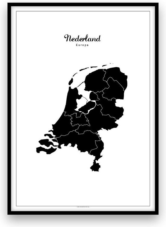 Nederland landposter - Zwart-wit