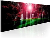 Artgeist Ruby Waterfalls Canvas Schilderij - 135x45cm