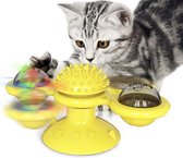 Kattenspeeltje - Speelgoed Katten - Kattenspeelgoed - Interactief speelgoed kat - Katten Speeltjes - Windmolen Kattenspeeltje - Speeltje Kitten - Geel