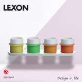Lexon Design Koffieset - Inclusief Dienblad en Vier Kopjes LH37CW - Geniet van Stijlvolle Koffiemomenten met Lexon Design