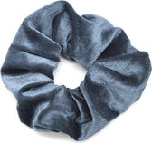 Scrunchie Velvet Donker Grijs - haarwokkel - Haarelastiek - Haaraccessoire (1 stuk)