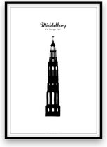 Middelburg stadposter - Zwart-wit
