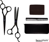 Beautytools Set Professionele Duitse Kappersset Rechtshandig - PREMIUM - Kappersschaar + Uitdunschaar BLACK DIAMOND