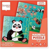 Scratch Magnetische Puzzel Panda 18 Cm Karton Groen 40-delig