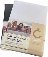 Topper Hoeslaken Carmen 1 persoons Crème Jersey 90/200