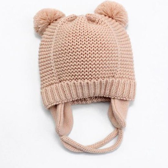 wetgeving methodologie bewaker Leuke Gebreide meisjes Pompom Baby winter muts Hoed met oorkleppen Kleur:  Roze | bol.com