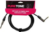10Ft 1/4 Inch Jack to Angled Jack Instrument Cable