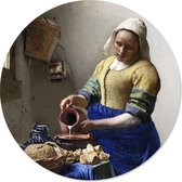 Graphic Message - Print op Cirkel - Het Melkmeisje - Vermeer - Wandcirkel - Muurcirkel - Kunst