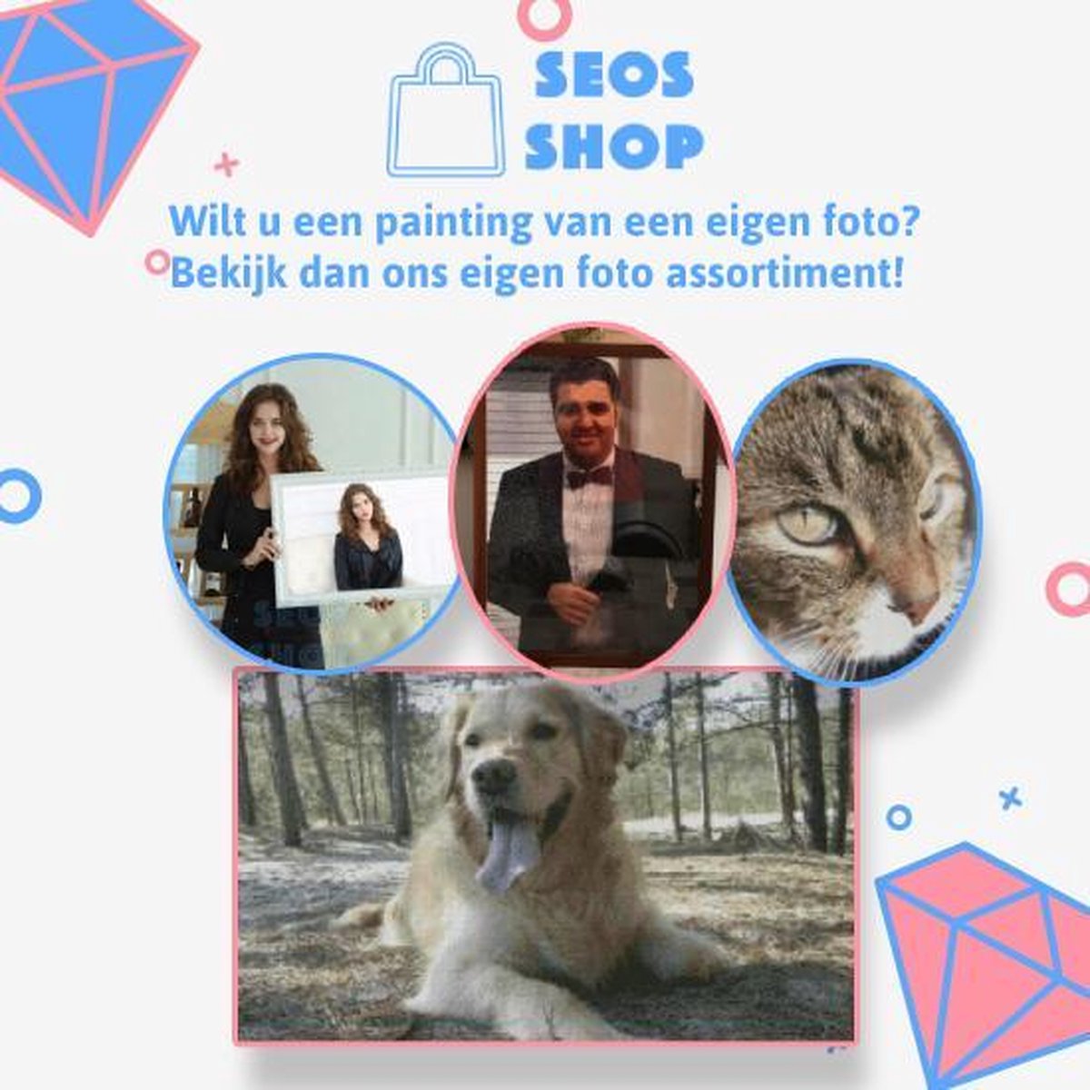 SEOS Shop ® Diamond Painting Volwassenen - Diamond Painting Kinderen - Diamond Painting Pakket Volledig - Kleurrijke Olifant - 40x50 cm — afbeelding 5