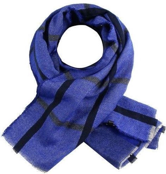 Sjaal  blauw - Unisex - langwerpig180/60 cm - Herfst /Winter