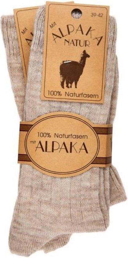 Luxe 100% Alpaca&Schapenwol sokken - Unisex - Maat 39/42 - 2 paar. | bol
