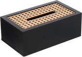 Tissuebox met rieten deksel-Tissuehouder-Zwart-Tissuedoos-Zakdoekendoos