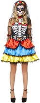 Partychimp Verkleedjurk Day Of The Dead Polyester 5-delig Mt Xs
